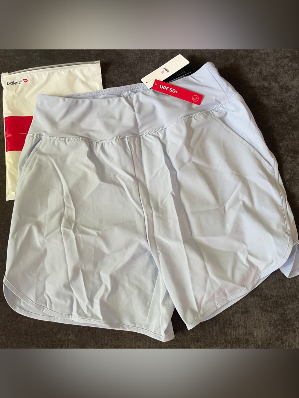 Baleaf Light Blue Women's Athletic Shorts with UPF 50+